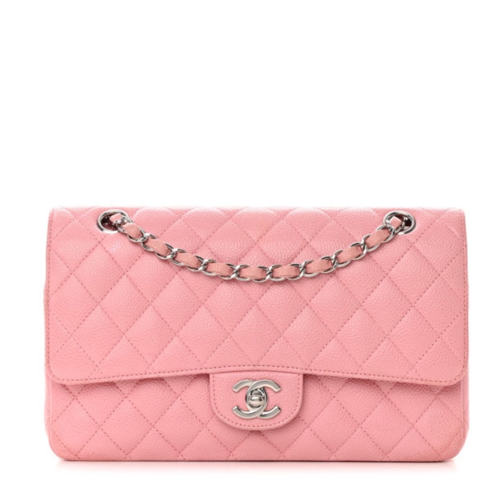 Chanel Caviar Quilted Medium Double Flap Pink